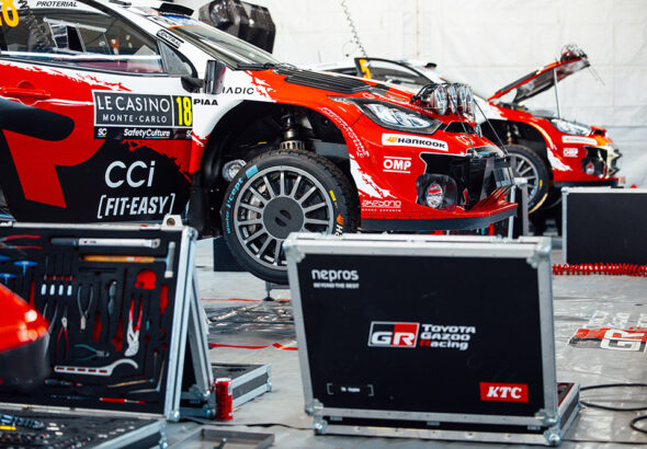 Alla fem Toyota förarna snabbast på Monte Shakedown. Katsuta i topp.